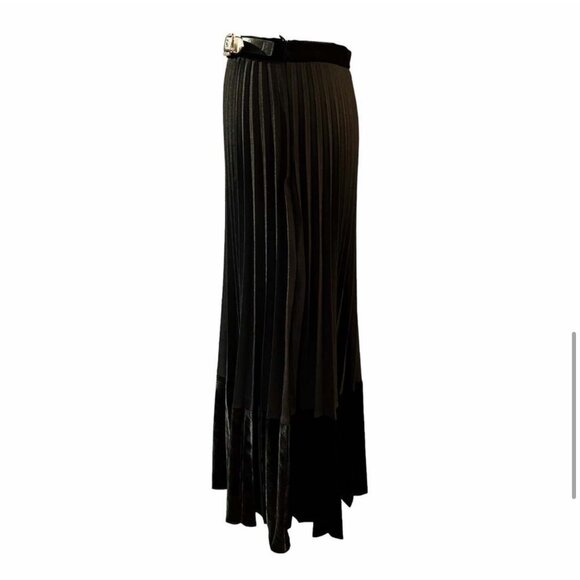 Sandro Velna Velvet-Detail Pleated Skirt XS 0/XS - Picture 11 of 16